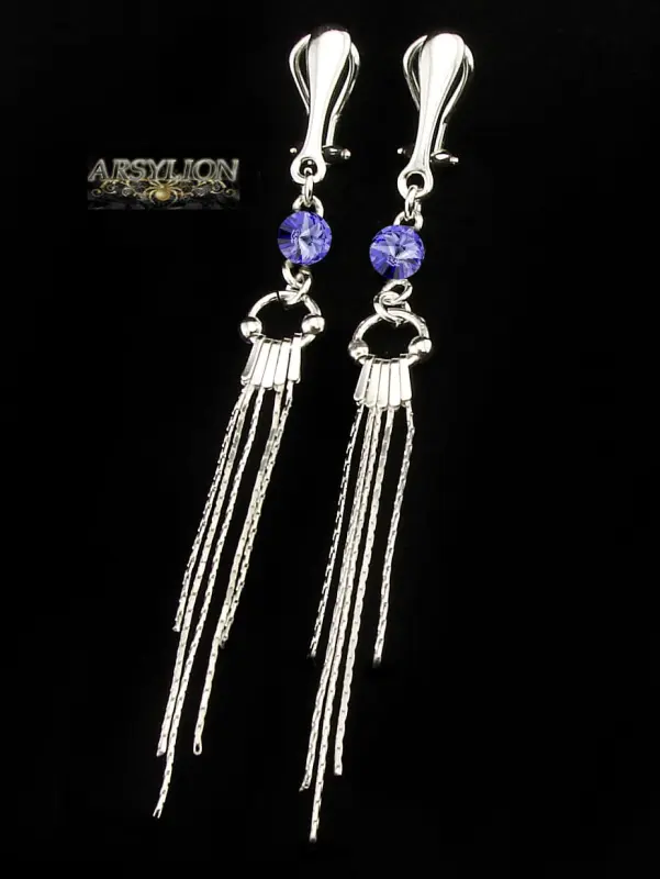klipsy z kryształkiem Swarovski Tanzanite rivoli