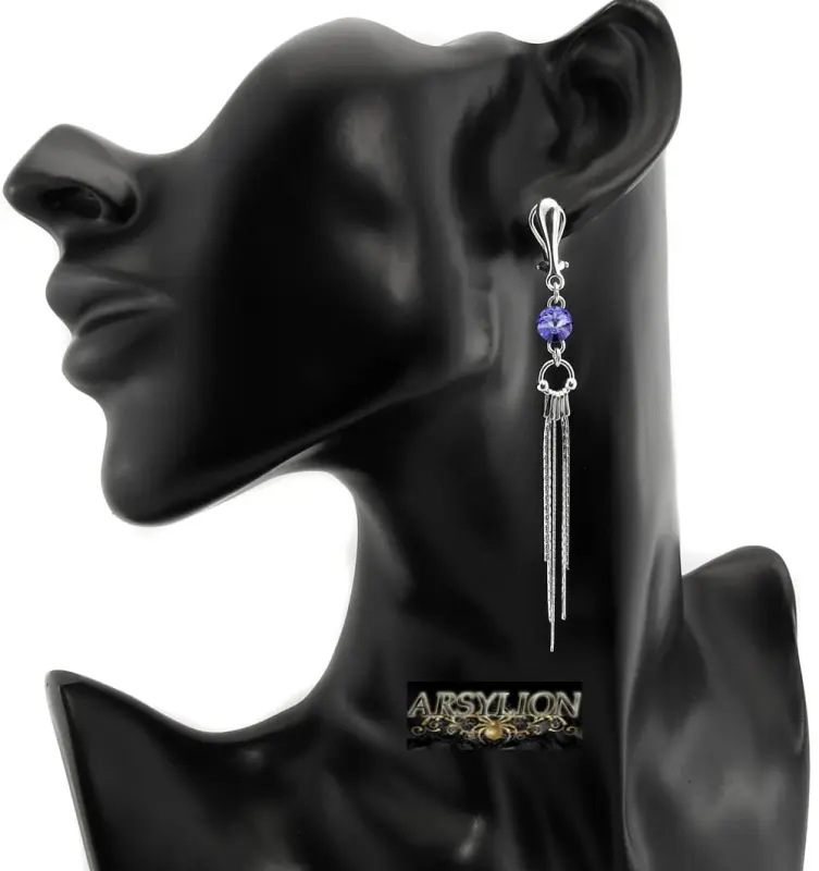 klipsy z kryształkiem Swarovski Tanzanite rivoli