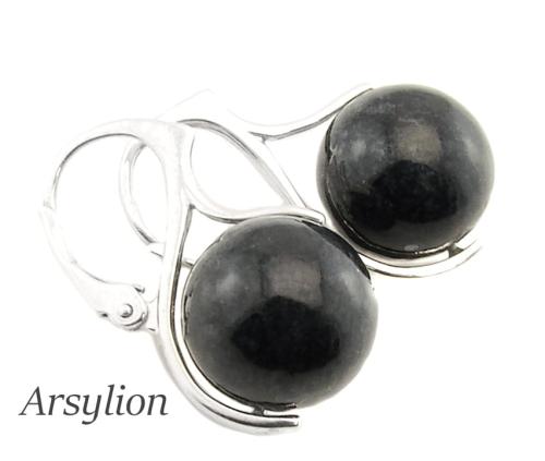 kolczyki marmur szary