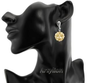 Klipsy kryształ Swarovski Elements Golden Shadow