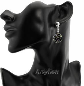 Klipsy kryształ Swarovski Elements Jet