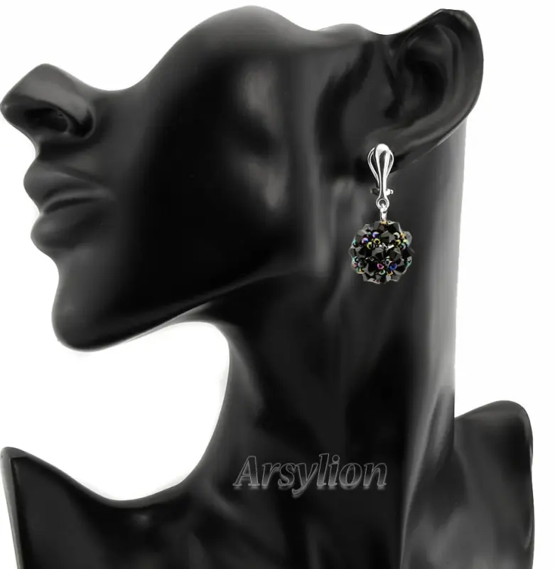 Klipsy kryształ Swarovski Elements Jet