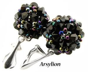 Klipsy kryształ Swarovski Elements Jet