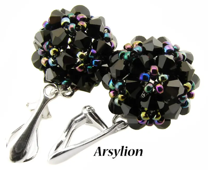 Klipsy kryształ Swarovski Elements Jet