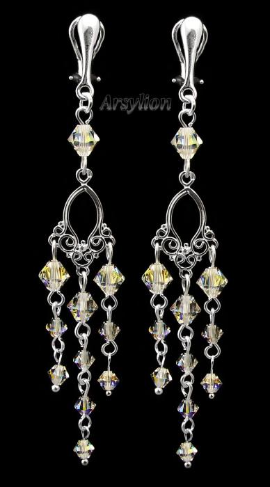 klipsy z kryształkami Swarovski Crystal AB