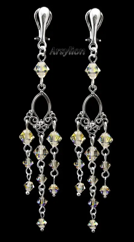 klipsy z kryształkami Swarovski Crystal AB