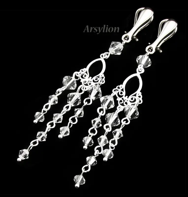 klipsy z kryształkami Swarovski Crystal
