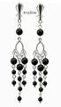 klipsy z perełkami Swarovski kolor Mystic Black