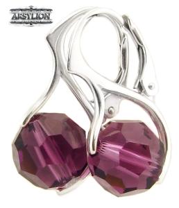 Kolczyki kryształ Swarovski Elements Amethyst