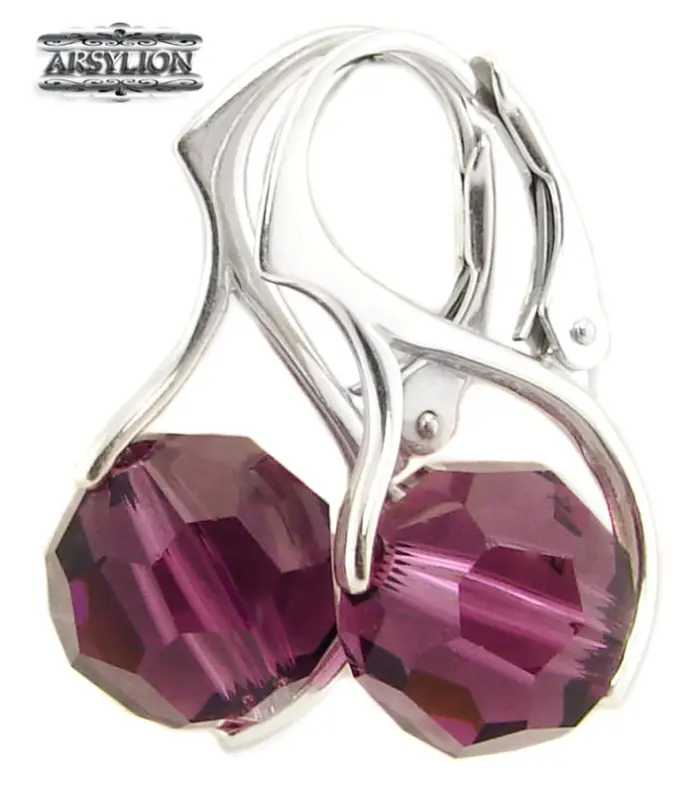 Kolczyki kryształ Swarovski Elements Amethyst