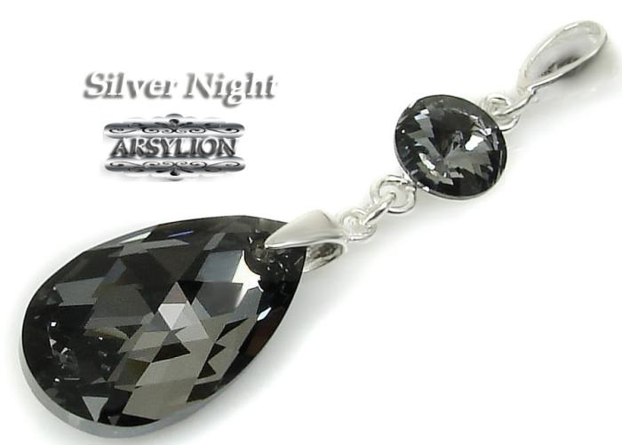 zawieszka kryształ Swarovski Elements Silver Night