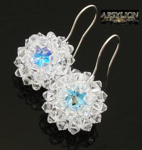 Kolczyki kryształ Swarovski Elements Crystal i Blue AB