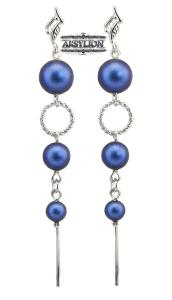 Kolczyki perła Swarovski Elements Iridescent Dark Blue
