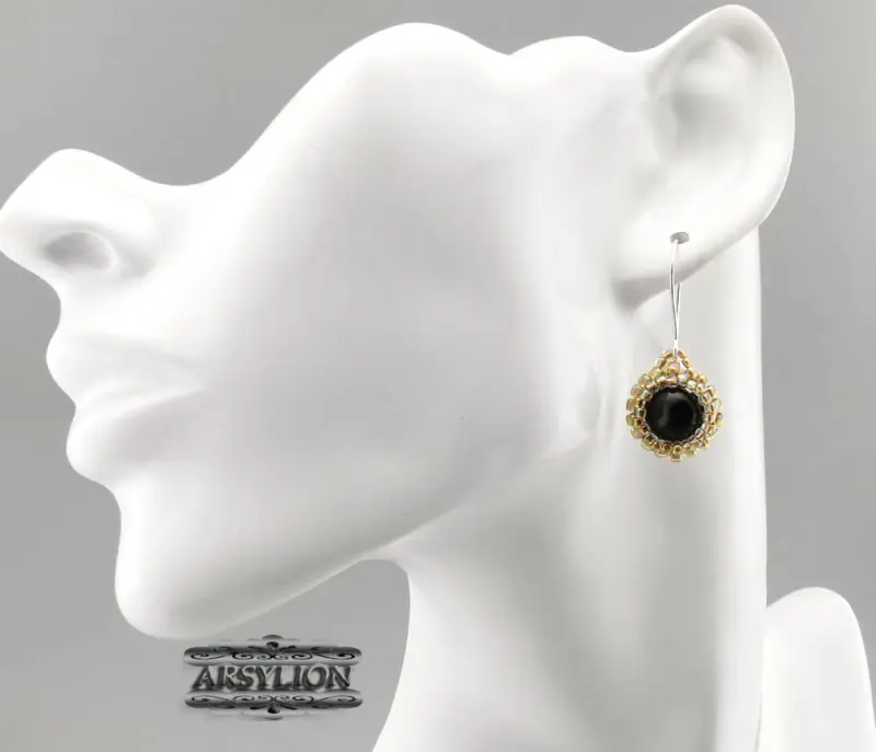 Kolczyki perła Swarovski Elements Mystic Black