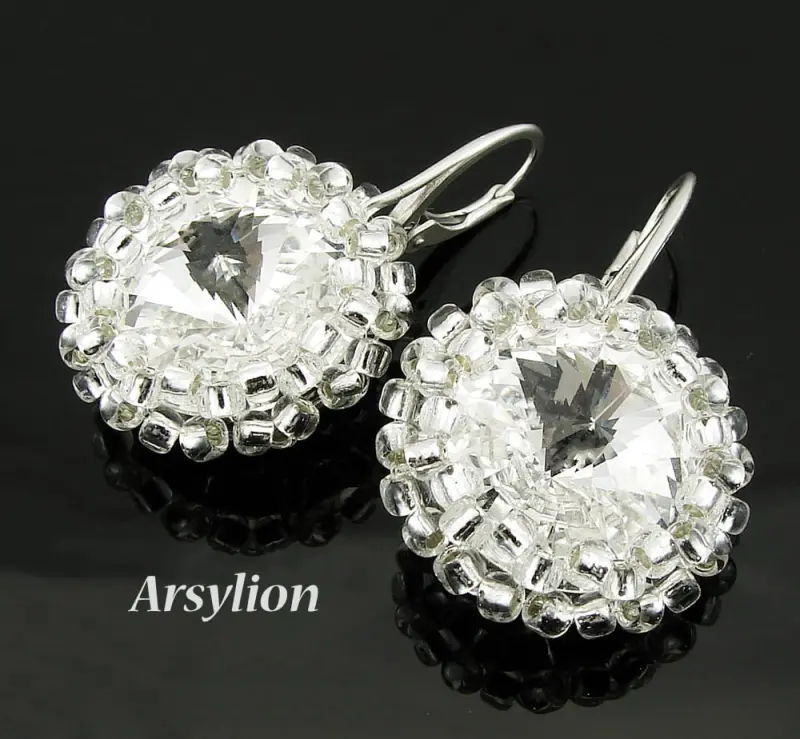 kolczyki z kryształkami Swarovski rivoli Crystal F