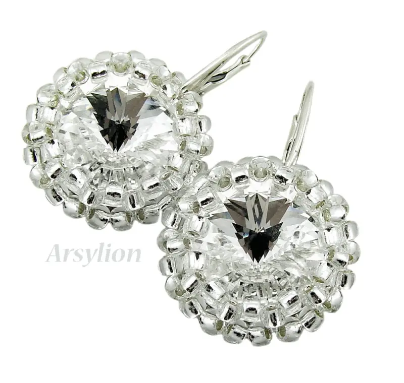 kolczyki z kryształkami Swarovski rivoli Crystal F