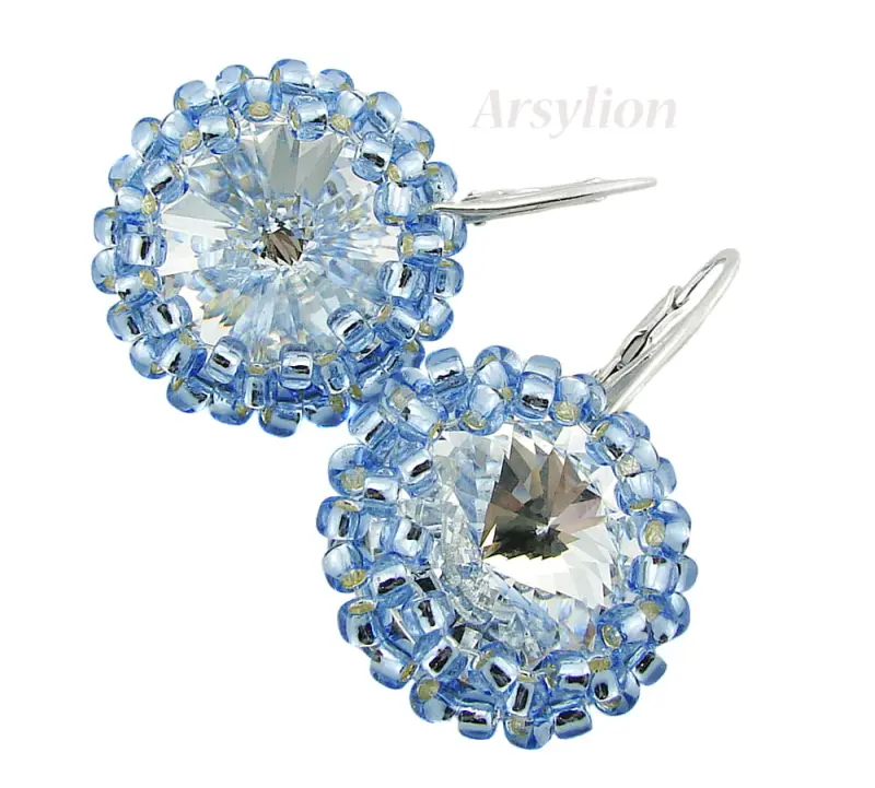 kolczyki z kryształkami Swarovski rivoli Crystal F