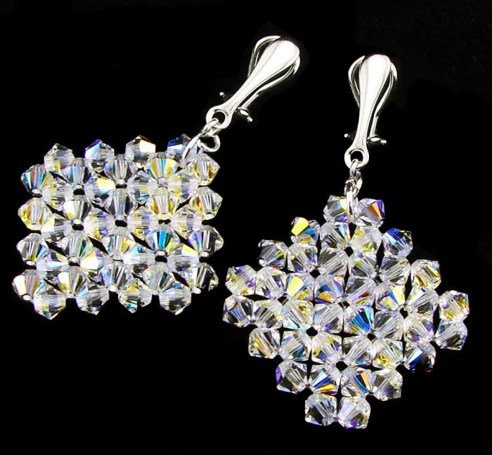 Klipsy z kryształkami Swarovski Elements Crystal AB