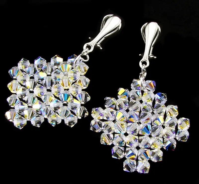 Klipsy z kryształkami Swarovski Elements Crystal AB