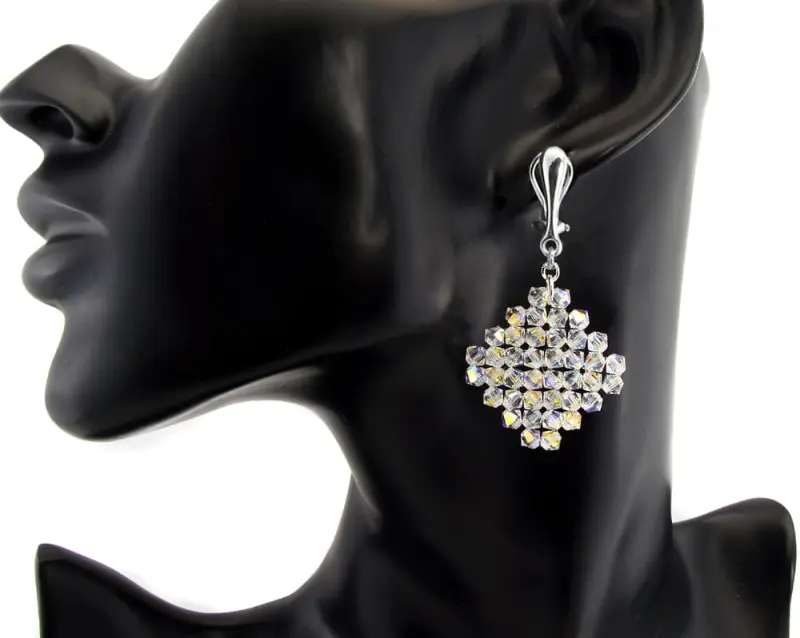 Klipsy z kryształkami Swarovski Elements Crystal AB