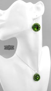 zielony komplet rivoli w oploci