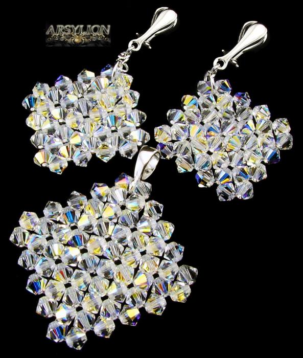 Komplet kryształ Swarovski Elements Crystal AB