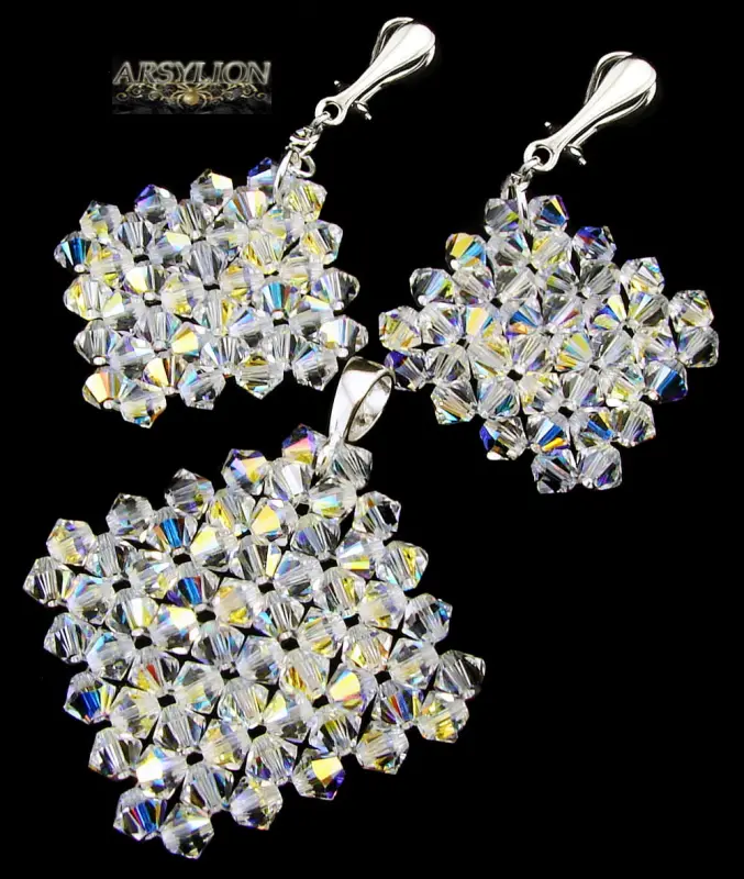 Komplet kryształ Swarovski Elements Crystal AB