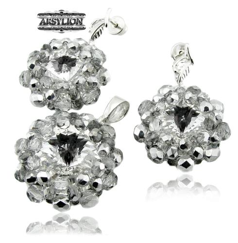 komplet z kryształami Swarovski crystal F