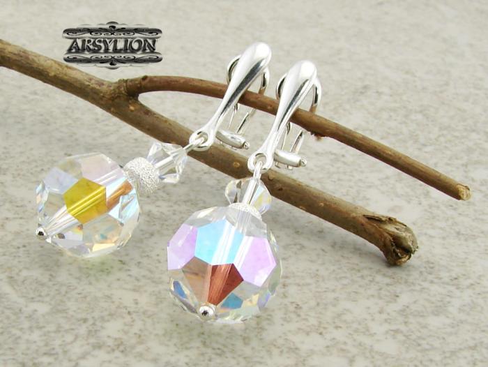 klipsy z kryształkami Swarovski crystal ab