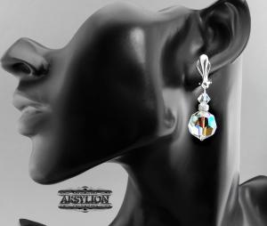 klipsy z kryształkami Swarovski crystal ab