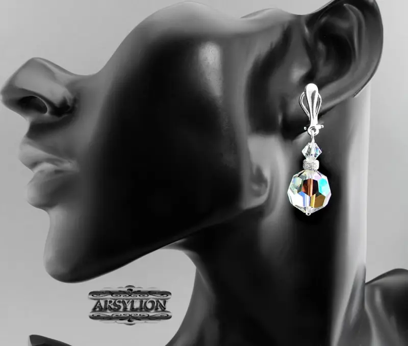 klipsy z kryształkami Swarovski crystal ab