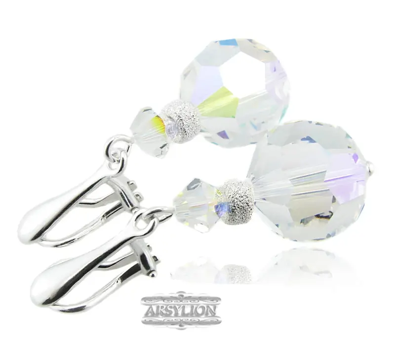 klipsy z kryształkami Swarovski crystal ab