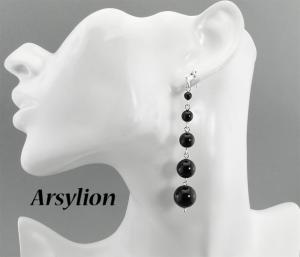 kolczyki z perłami Swarovski mystic black
