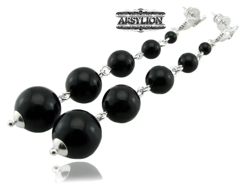 kolczyki z perłami Swarovski mystic black