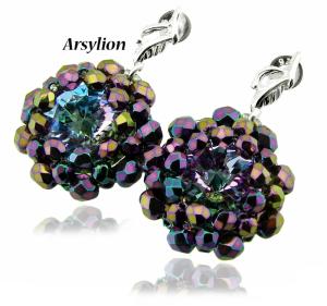 ARSYLION kolczyki z kryształkami Swarovski Vitrail Light 1214