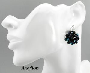 czarne kolczyki  z kryształkami Swarovski jet rivoli