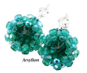 ARSYLION kolczyki z kryształkami Swarovski Emerald 1230