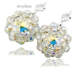 ARSYLION kolczyki z kryształkami Swarovski crystal ab rivoli 1237