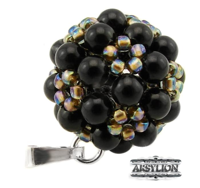 Zawieszka perła Swarovski Elements Mystic Black