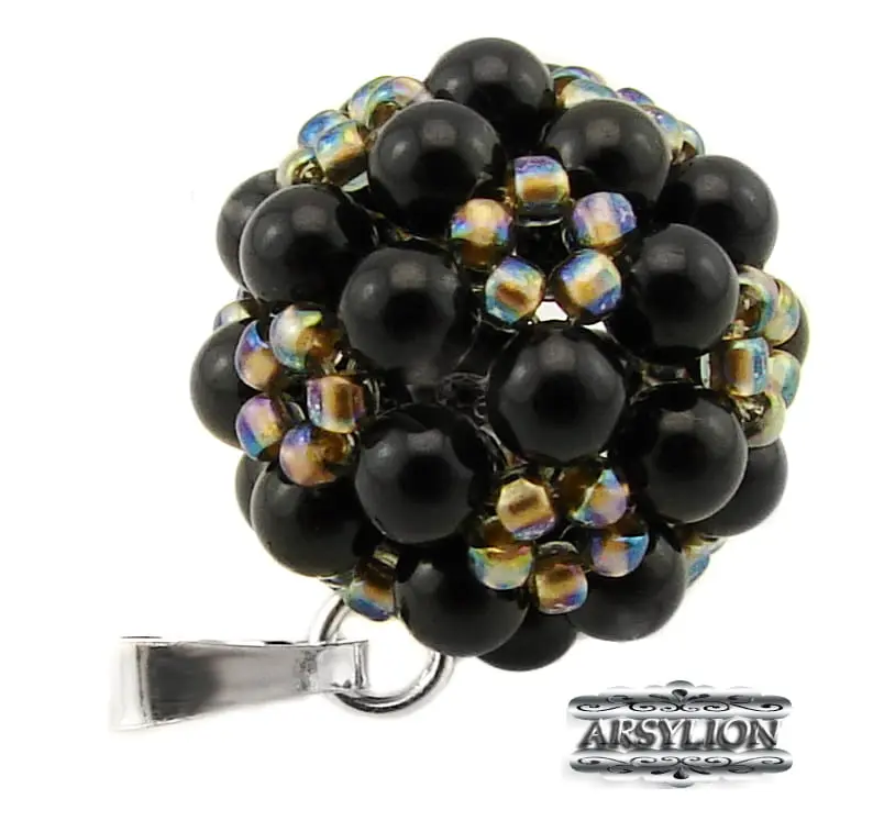 Zawieszka perła Swarovski Elements Mystic Black