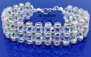komplet silver crystal ab