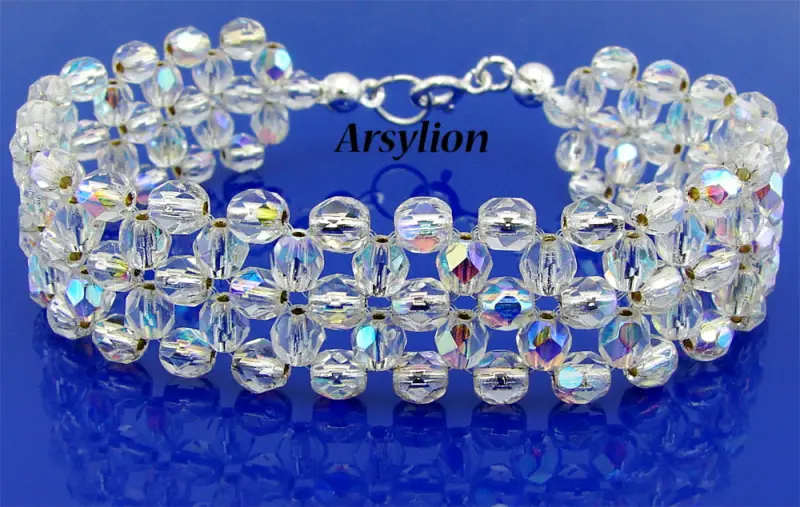 komplet silver crystal ab