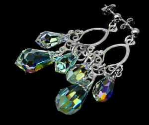 koczyki z kryształkami Swarovski crystal ab drop