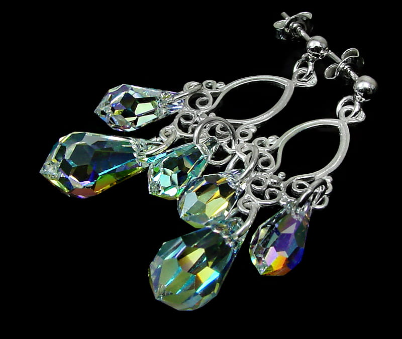 koczyki z kryształkami Swarovski crystal ab drop
