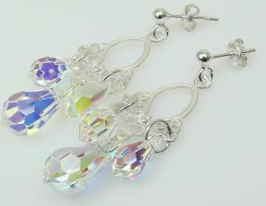 koczyki z kryształkami Swarovski crystal ab drop