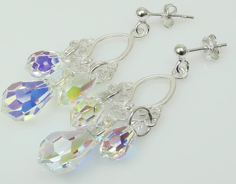 koczyki z kryształkami Swarovski crystal ab drop