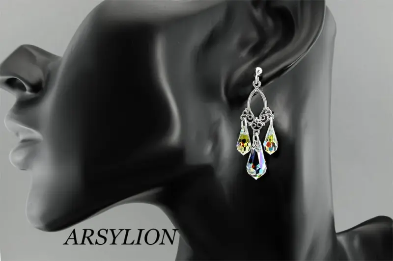 koczyki z kryształkami Swarovski crystal ab drop