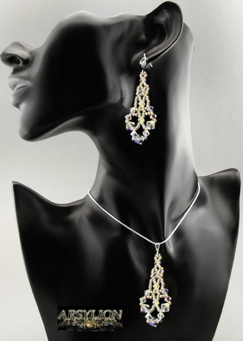 Komplet kryształ Swarovski Elements Crystal AB