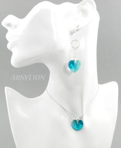 komplet z kryształami Swarovski blue zircon