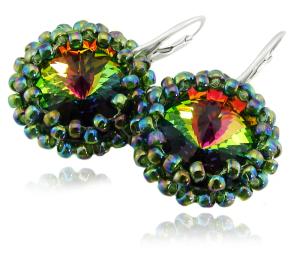  ARSYLION kolczyki z kryształkami Swarovski rivoli vitrail medium 762